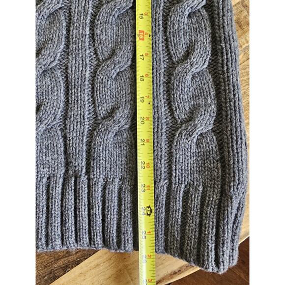 Abercrombie & Fitch Thick Cable-Knit Wool Blend Sweater Women's L Y2K Gray - Picture 6 of 11